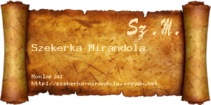 Szekerka Mirandola névjegykártya